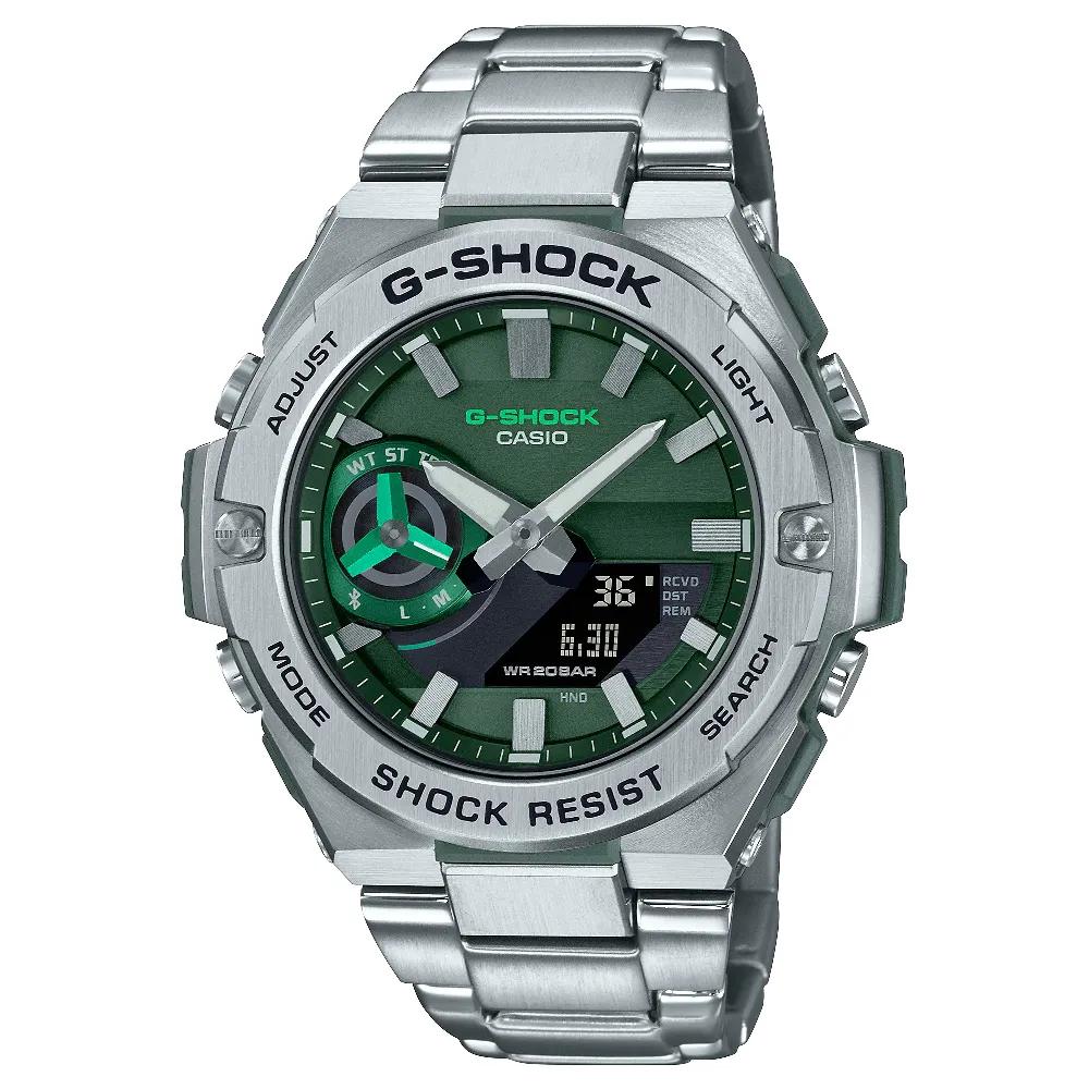 【CASIO 卡西歐】G-SHOCK 太陽能藍芽連線碳纖維防護沉穩婉錶 /金49mm(GST-B500GD-9A)