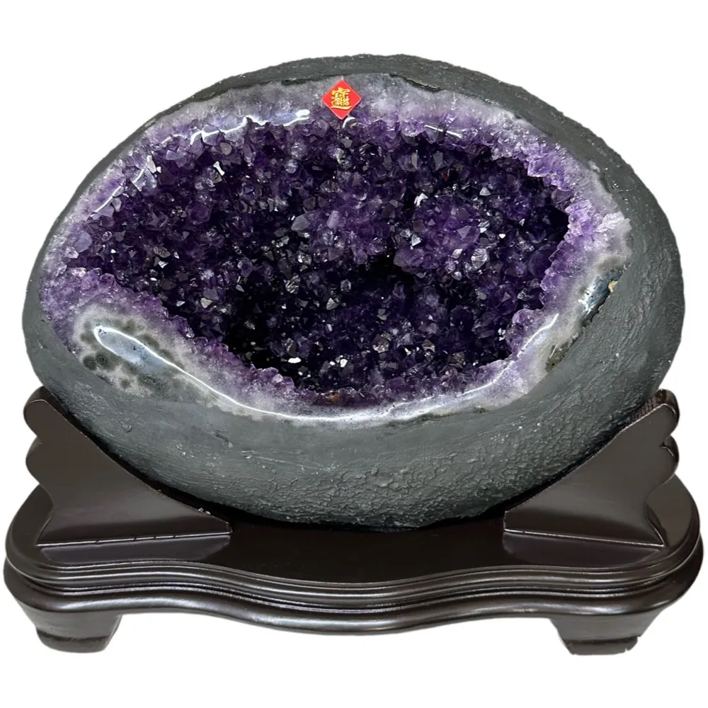 【恬芯晶品】S75精選烏拉圭紫晶洞5.6KG錢袋子(圓洞聚財招財貴人開運風水帝王紫水晶新居禮物補財庫聖誕節)