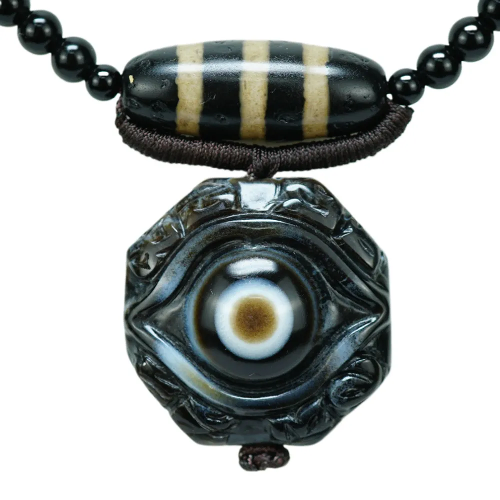 【藏珠家】精品32mm財咒天眼+兩儀八卦天眼天珠項鍊