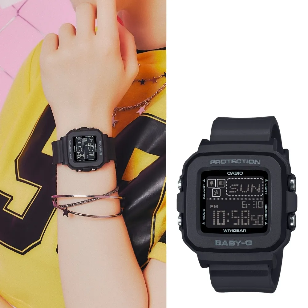 【CASIO 卡西歐】BABY-G單色趣味電子錶(BGD-10-1)