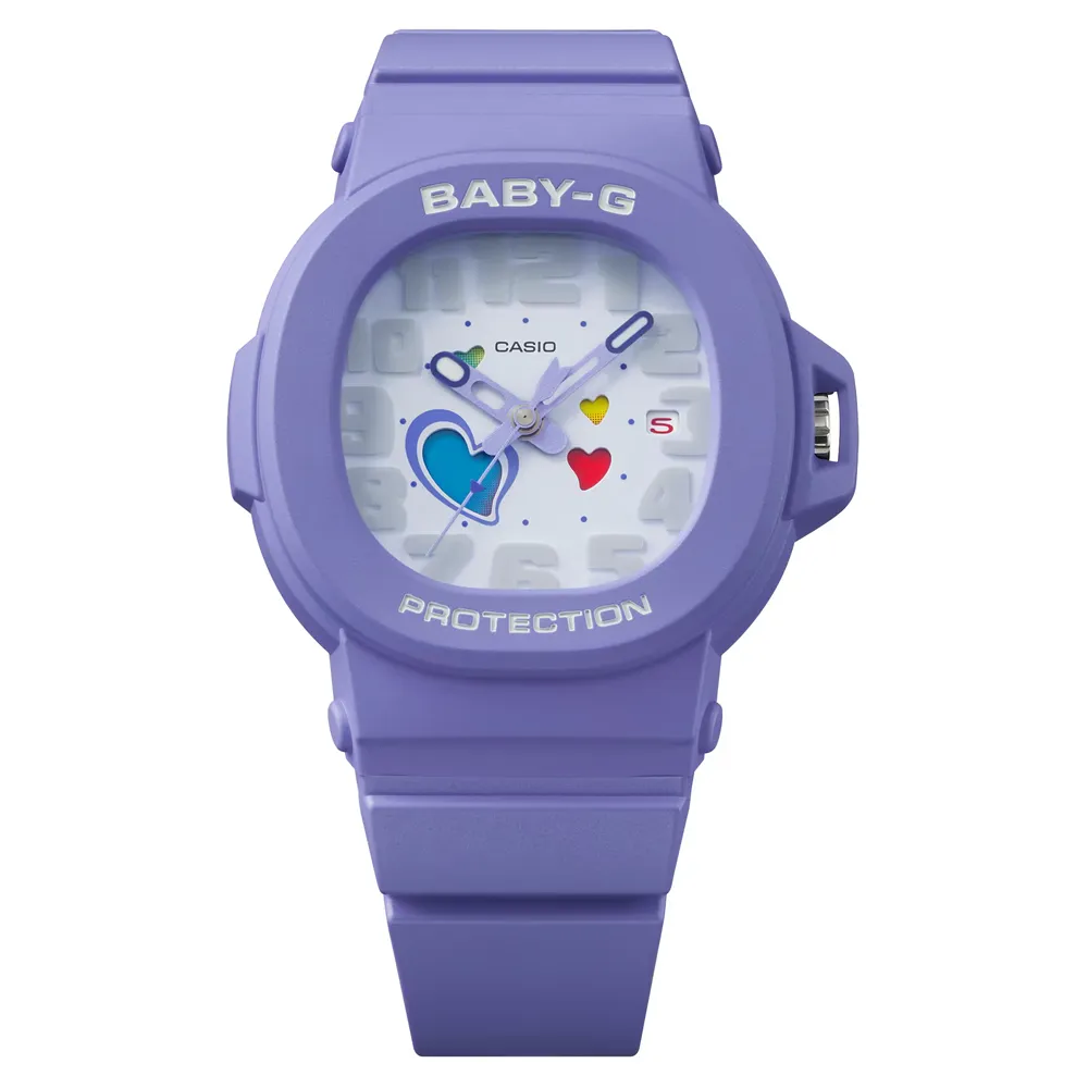 【CASIO 卡西歐】BABY-G 俏皮愛心 繽紛色彩手錶 電子錶- 42.1mm(BGA-10-6A)