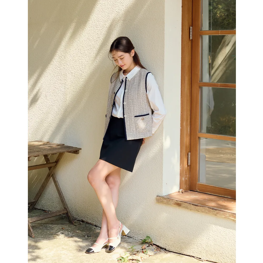 【perng yuh 芃諭名品】秋日篇章 袋飾 Ａ字短裙(2025 AW Collection｜4C秋冬形象系列)