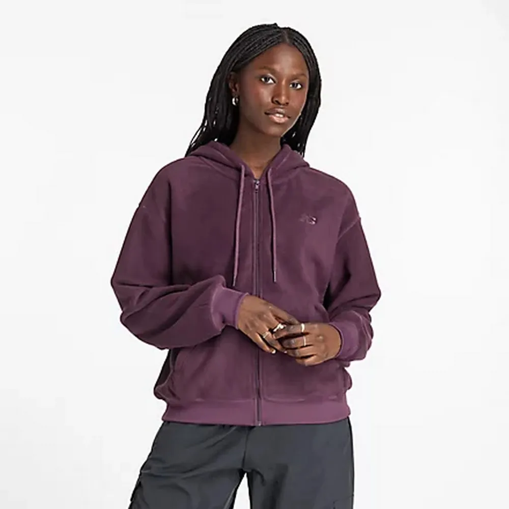 【NEW BALANCE】NB 刷毛連帽外套 刷毛外套 連帽外套 休閒外套 運動外套 女款 紫色(WJ43526PLN-F)