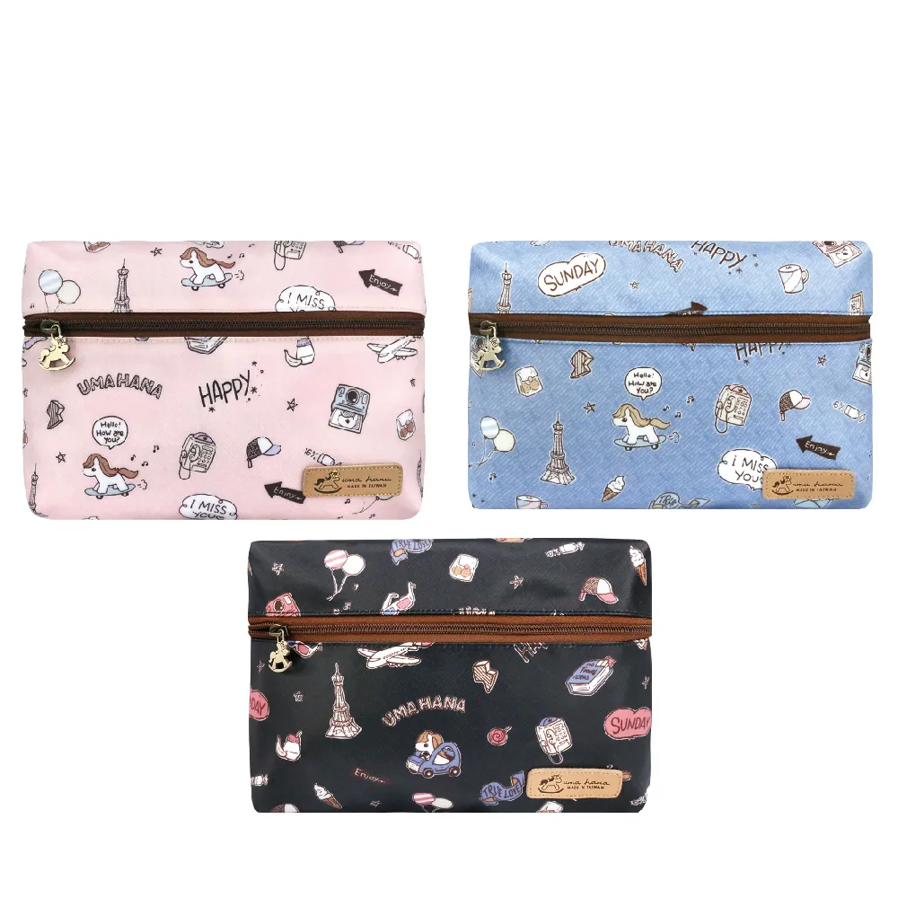 【uma hana】雙11 丹寧小馬機能型細緻分隔防水側背包娜莉塔包(斜背包/外出包/旅行包/防水包)