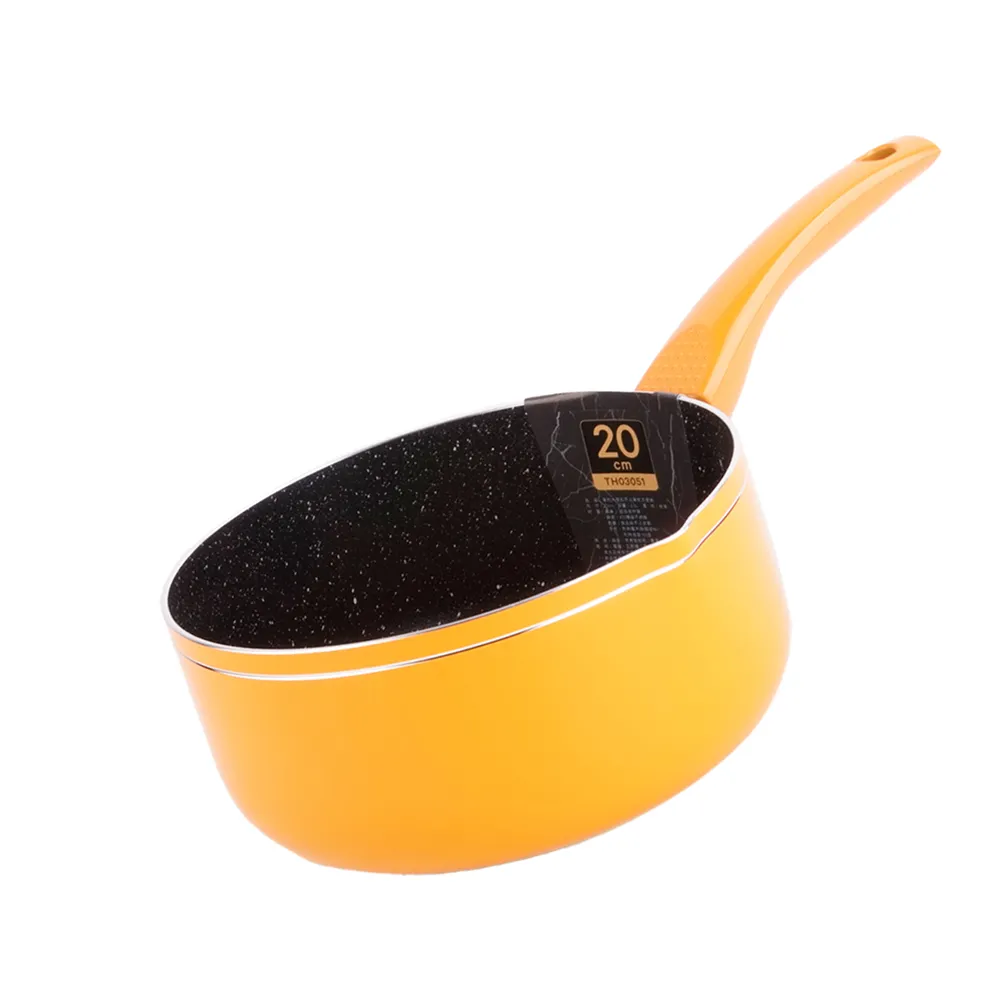 【Chieh Pao 潔豹】導磁底大理石不沾方便鍋 20CM(台灣製精品 IH電磁爐可用 不沾鍋 湯鍋 牛奶鍋)