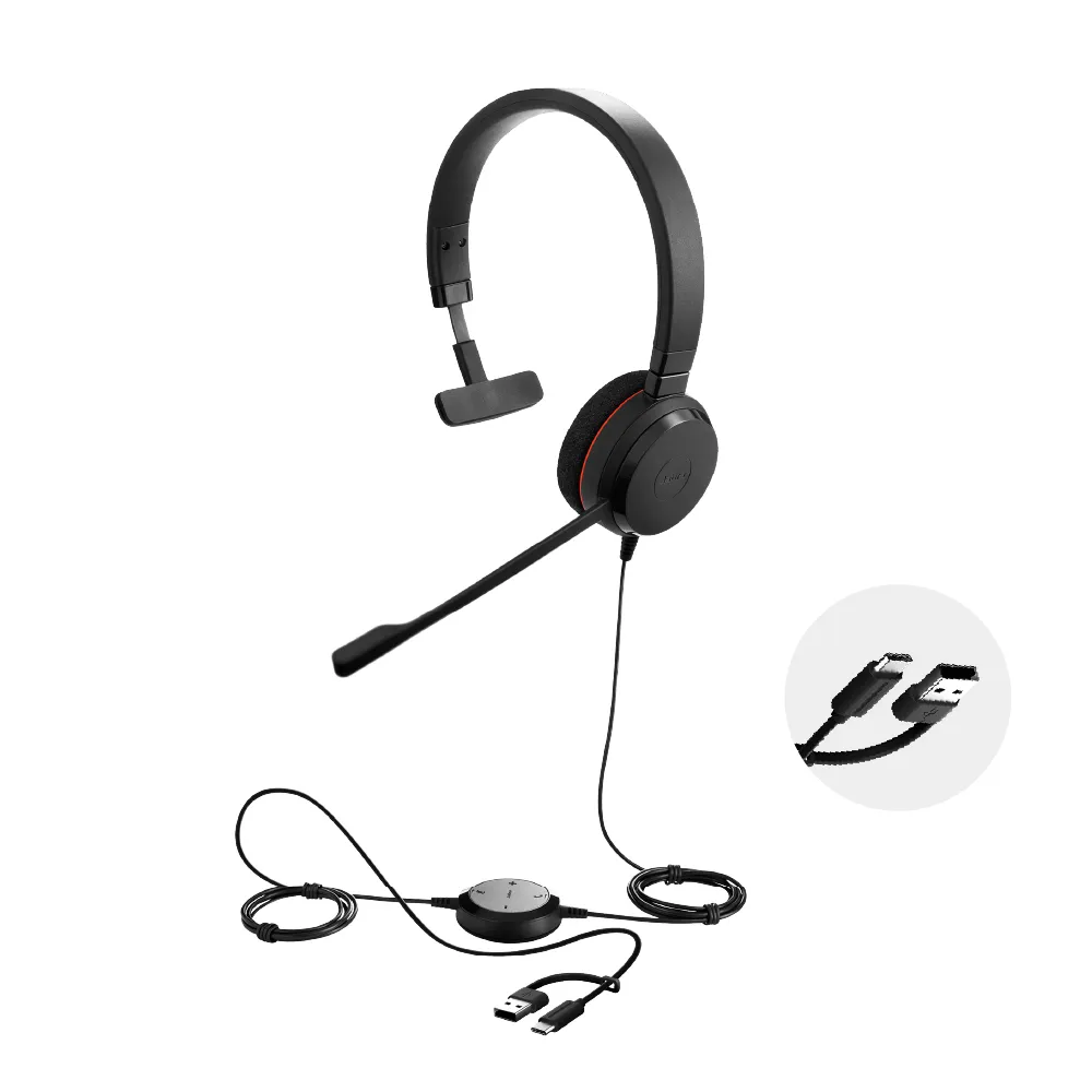 【Jabra】官方直營 Evolve 20 商務耳機麥克風(Mono 頭戴式立體聲耳機麥克風)