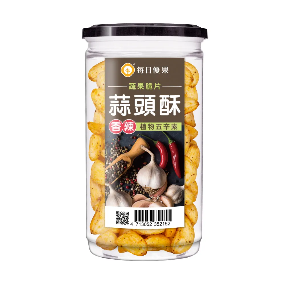 【每日優果】罐裝蒜頭酥-香辣240G(蒜頭脆片)