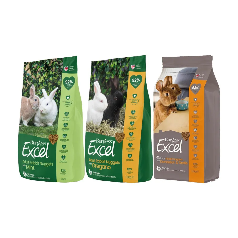 【Burgess 伯爵】兔飼料（室內兔/成兔）1.5kg*2包組(小動物飼料)