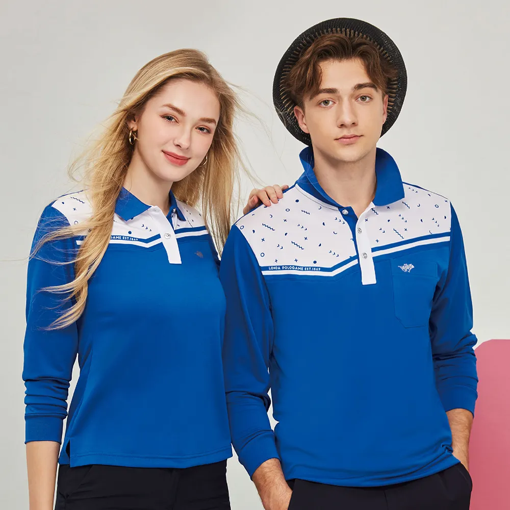 【Londa POLO】PK四角網眼女版長袖POLO衫(P247304寶藍色)