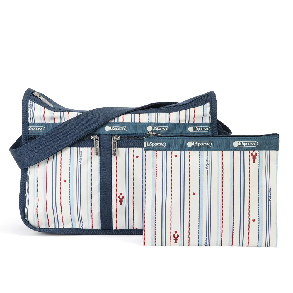 【Lesportsac】Standard 雙口袋A4大書包-附化妝包(蔚藍假期)