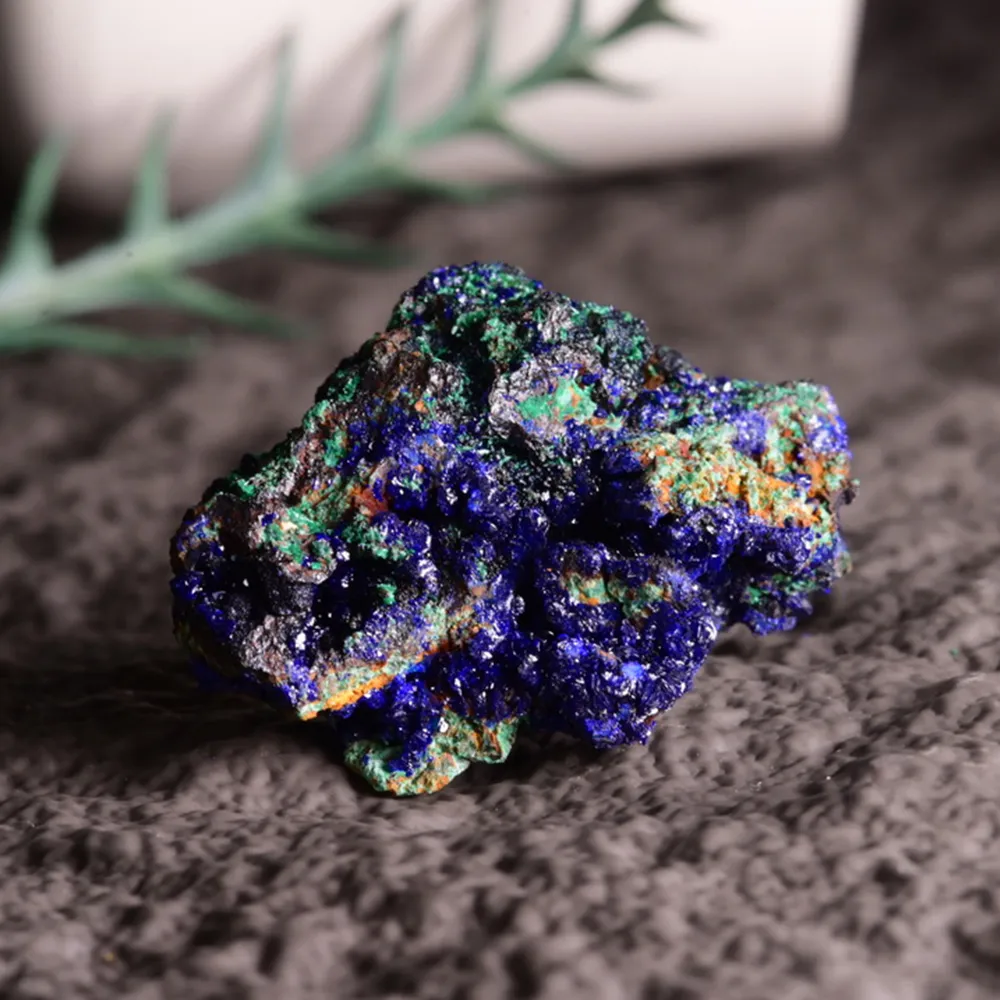 【SmileRocks 石麥】石麥水晶原礦  藍銅礦原礦 No.6231511860(SmilePad 6X6底板)