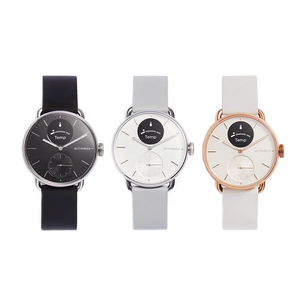WITHINGS ScanWatch 2 全方位健康智慧腕錶 38mm 玫瑰金白/白/黑 公司貨