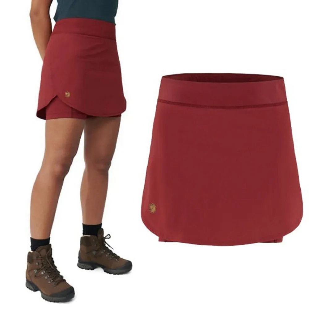 【Fjallraven】小狐狸 女 Abisko Midsummer Skort 彈性輕量休閒褲裙(84780-346 石榴紅)