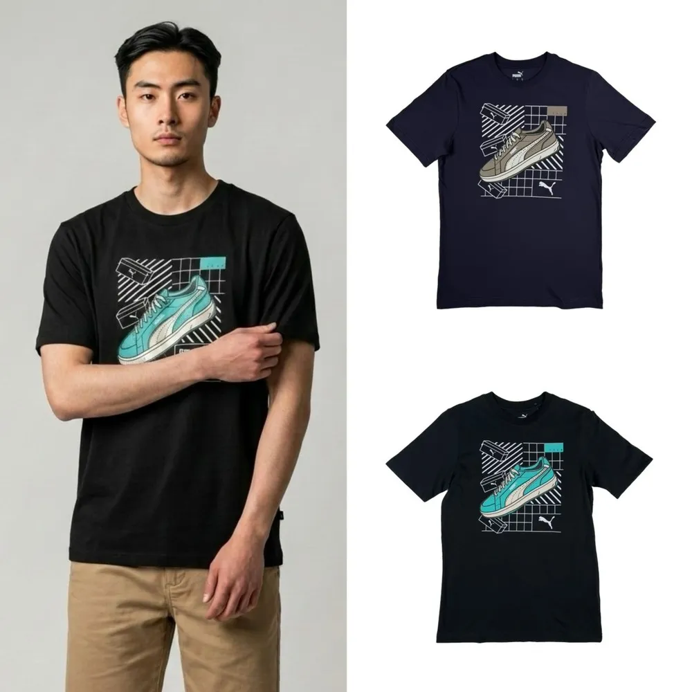 【PUMA】男款 經典球鞋款 Puma 短T 大尺碼 彪馬 純棉 短袖 T恤 保證正品(1367)