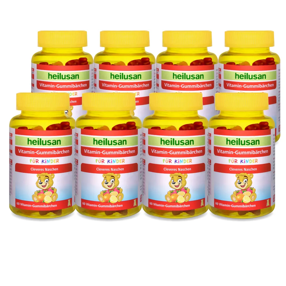 【Heilusan 好立善】維他命小熊軟糖60顆8入組(9種營養素 水果濃縮汁 含水果濃縮汁.QQ口感.取代零食)