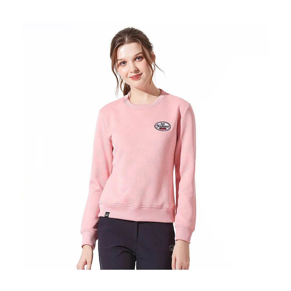【Jack Nicklaus 金熊】GOLF女款抗UV吸濕排汗圓領T-SHIRT(粉色)
