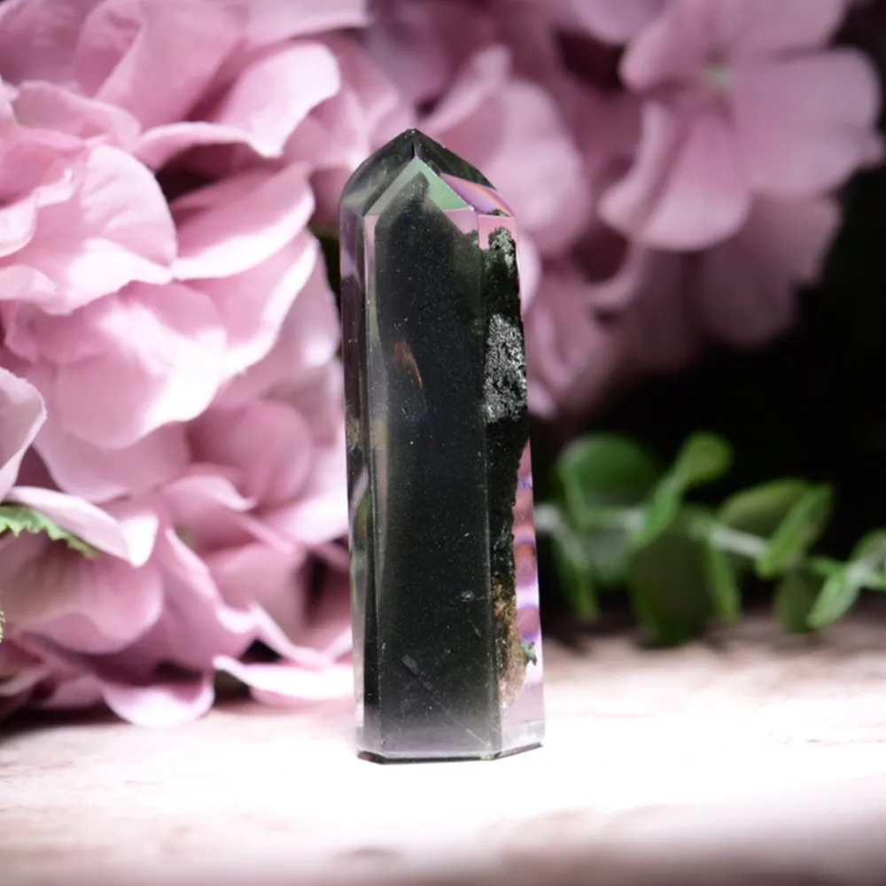 【SmileRocks 石麥】石麥水晶原礦  綠幽靈老礦水晶柱No.621290826(SmilePad 6X9底板)