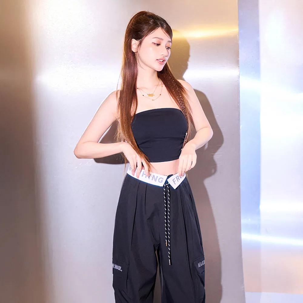 【MAJOR MADE】時髦金屬牌涼感平口背心(無袖上衣/內搭背心/小可愛)