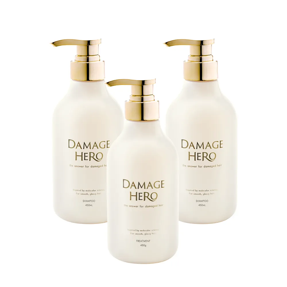 【DAMAGE HERO】黛赫柔 分子洗髮精/護髮素450mL 3入任選