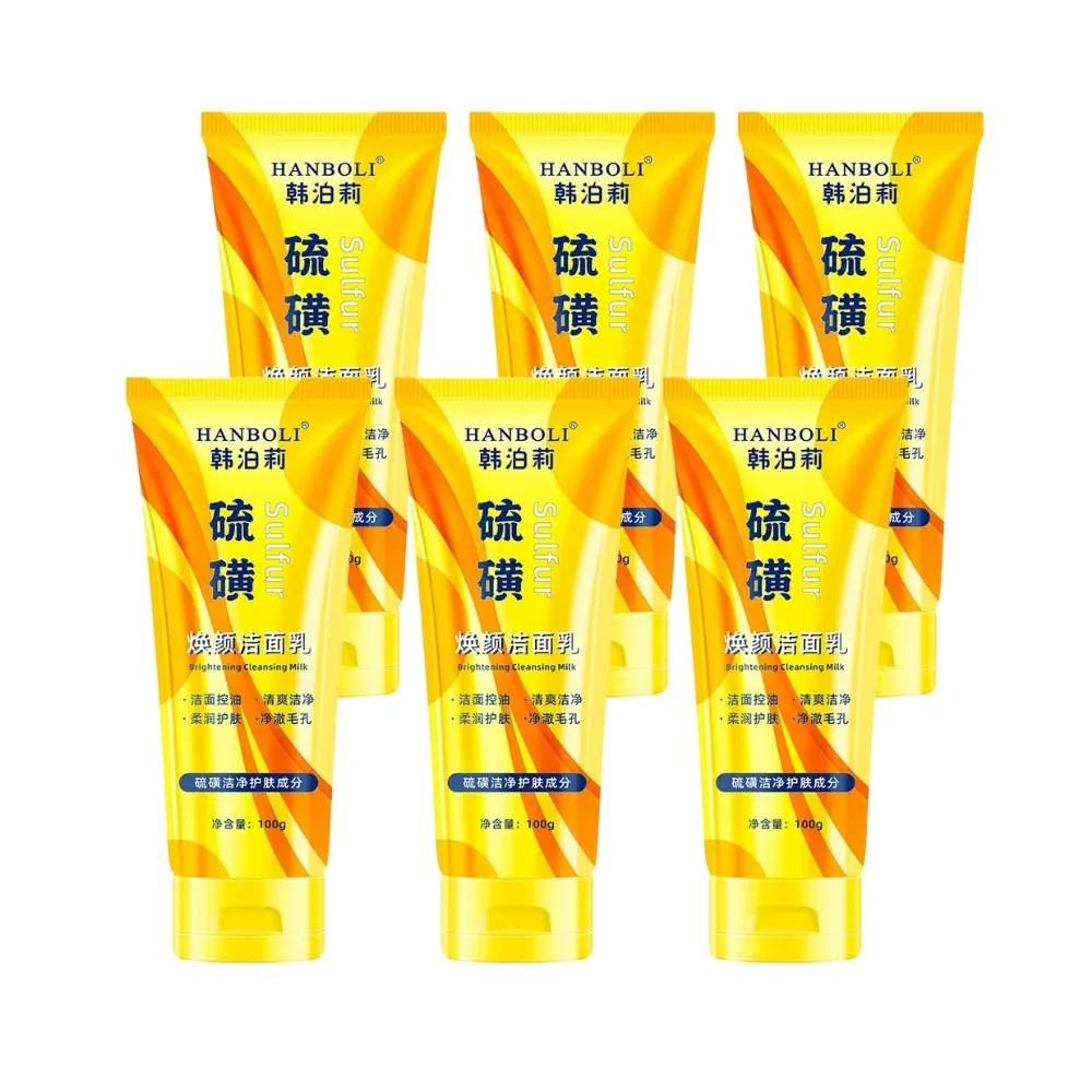 【iBloom】韓泊莉硫磺煥顏潔面乳100g-6入組(SPA硫磺成分、淨顏控油、深層洗淨)