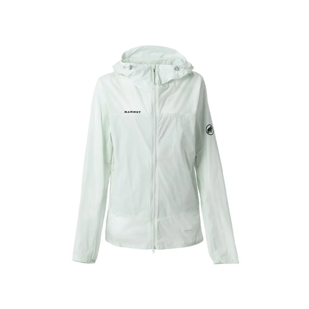 【Mammut 長毛象官方直營】Meron UL WB Hooded AF 日系輕量透氣防風連帽外套 鼠尾草銀綠 女款 #1012-00960