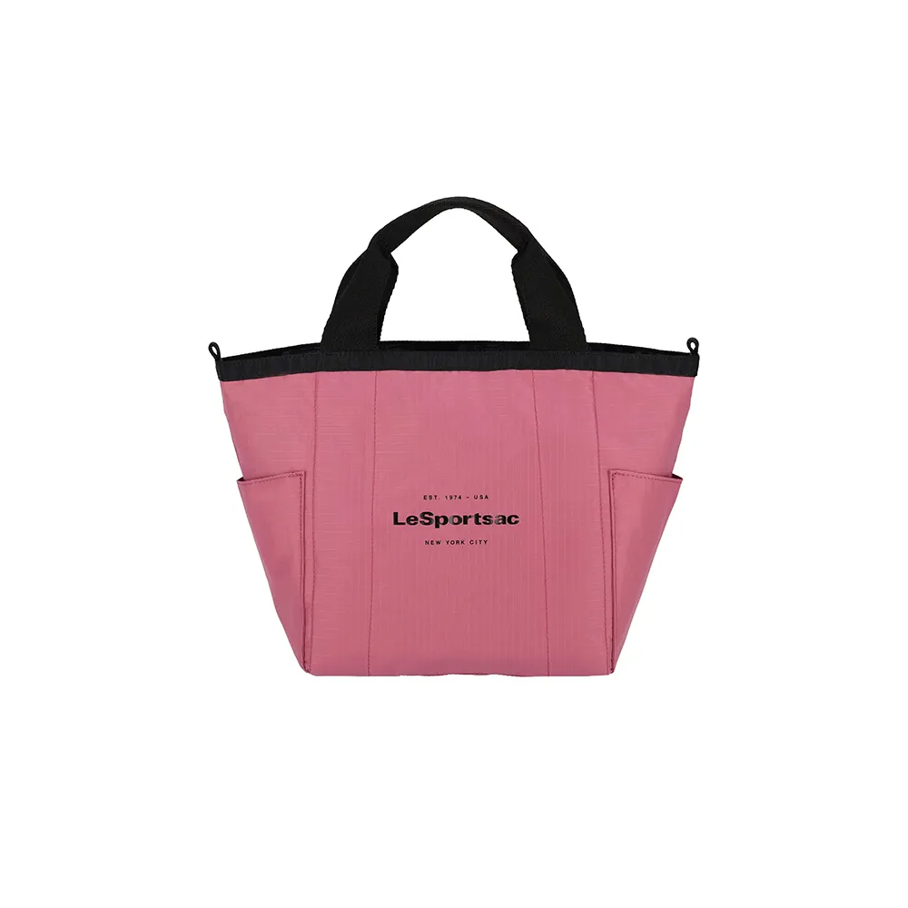 【Lesportsac】小型雙面托特包 手提包 便當袋 送禮 禮物 推薦 女包(桃紅色)