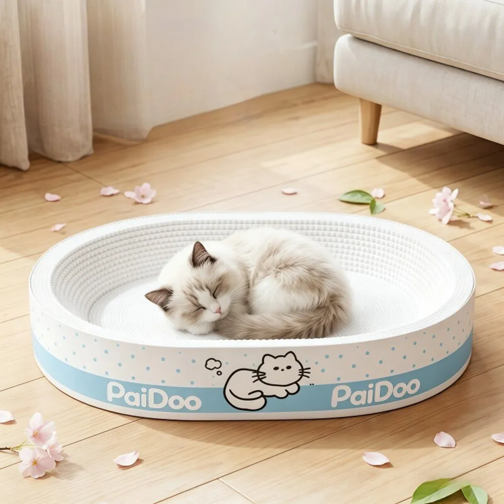【Quality 聚家】貓窩 貓抓板 貓咪玩具 60*42*9CM 適合15公斤內 橢圓形貓抓板 耐抓耐磨 不掉屑