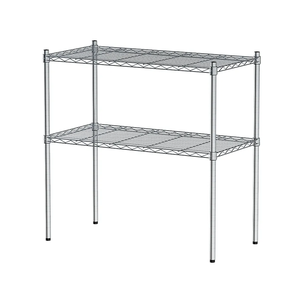 【dayneeds 日需百備】輕型 90x45x90公分 電鍍（鎖管）二層架(鐵力士架/收納層架/鞋架/展示架/層架/鐵架)