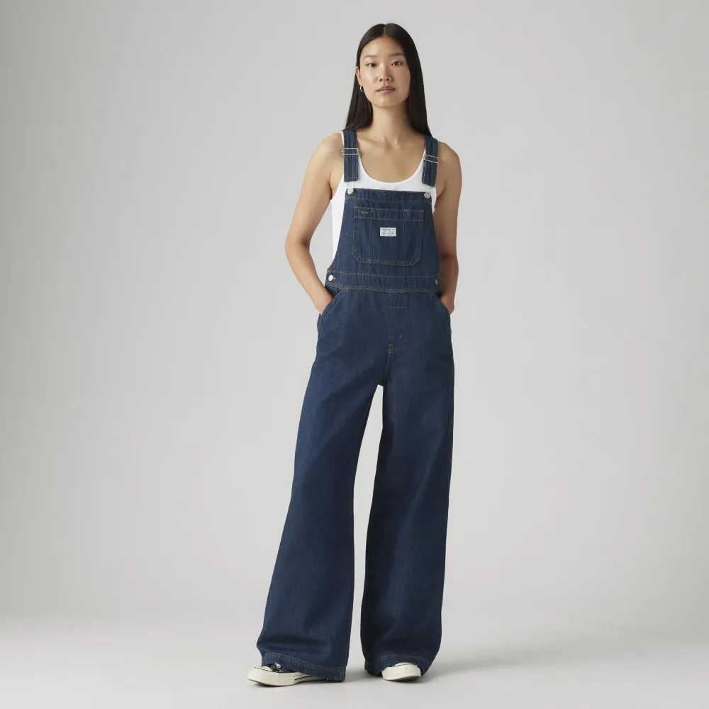 【LEVIS】女款 寬管吊帶牛仔褲 熱賣單品 001V0-0005
