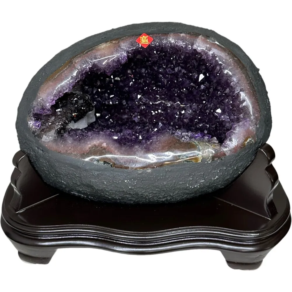 【恬芯晶品】S51精選烏拉圭紫晶洞5.25KG錢袋子(圓洞聚財招財貴人開運風水帝王紫水晶新居禮物補財庫聖誕節)