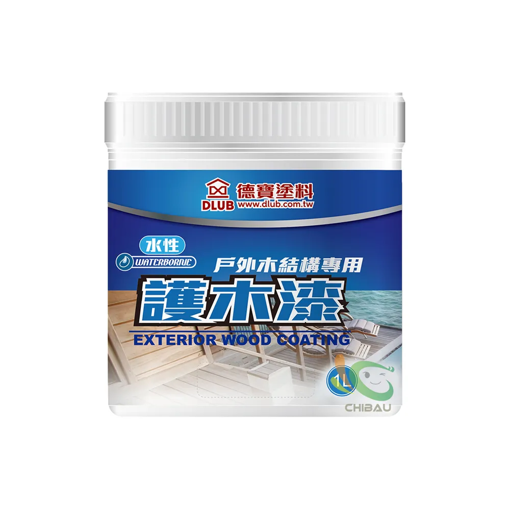 【德寶】二合一水性木屋專用護木漆（1公升裝）(木器漆／護木漆)