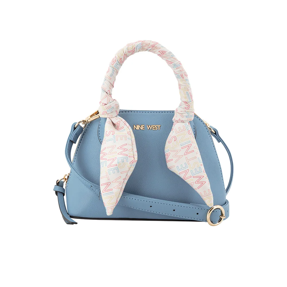 【NINE WEST】QUINN 絲巾手提兩用包 斜背包-水藍(580876)