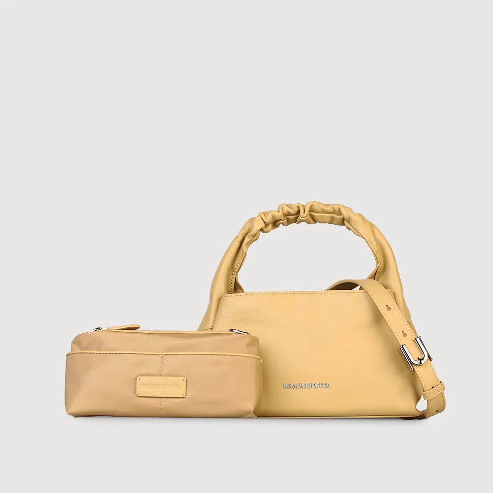 【BRAUN BUFFEL 德國小金牛】薇拉-A 附背帶小肩包-淺棕色(BF850-51-CR) 女包送禮推薦
