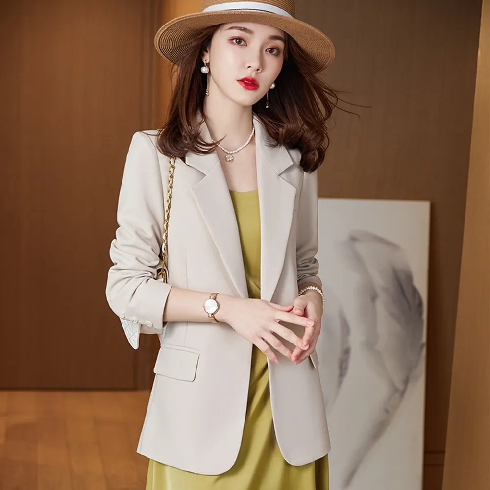 【米蘭精品】極速出貨  西裝外套休閒西服(春秋純色一粒扣修身女外套3色74co37)