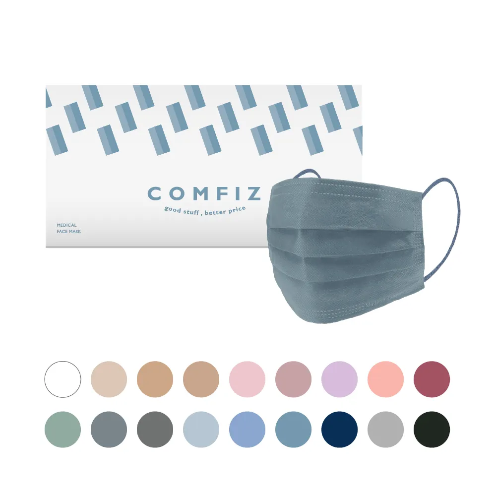 【COMFIZ 康菲】康菲平面醫療口罩30入/盒(輕薄透氣/大眾臉型適用/零壓痛鼻樑條)