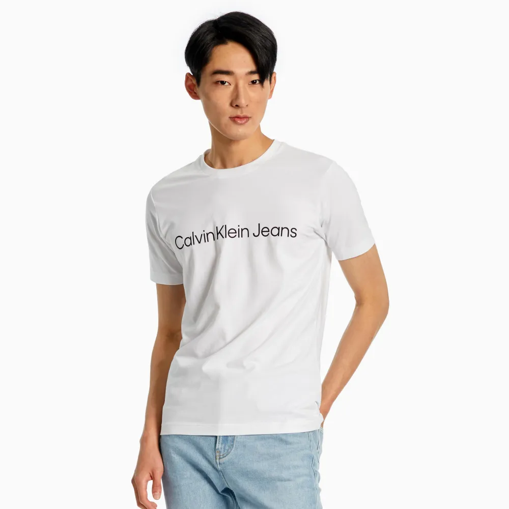 【CALVIN KLEIN】官方旗艦館 CK Institutional Logo 合身上衣_白色