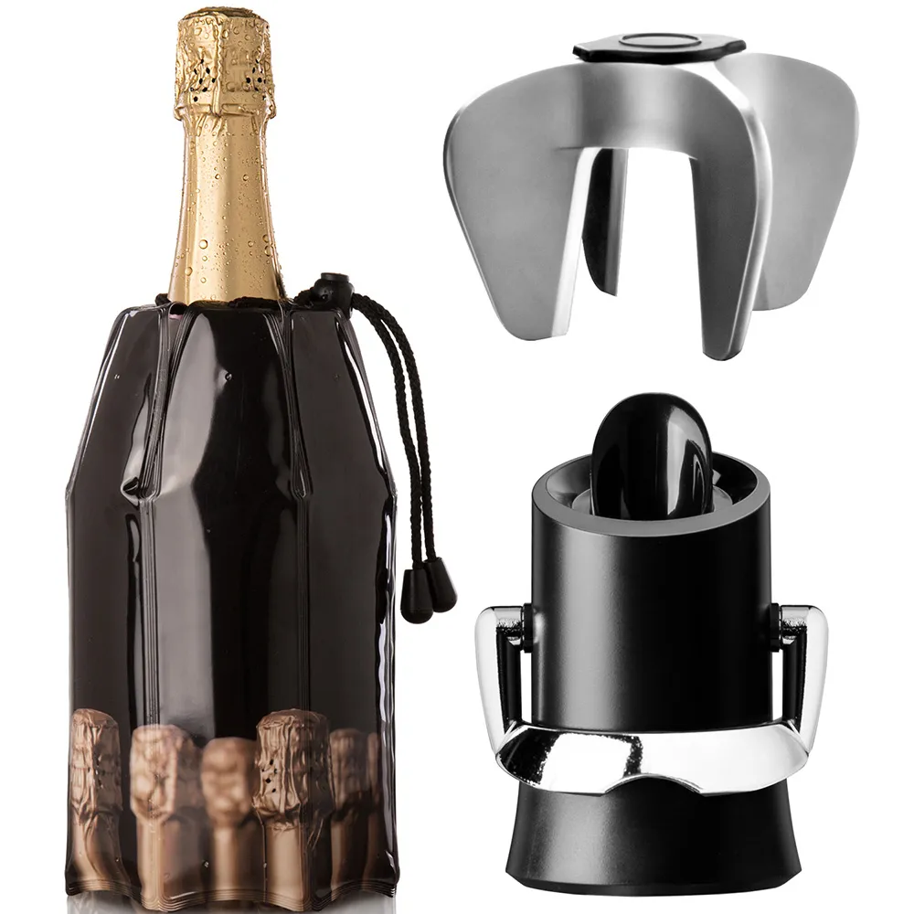 【VACU VIN】荷蘭 束口軟冰桶+香檳開酒注酒組 / 氣泡酒 開酒器 開瓶器 瓶塞 酒塞 冰酒桶