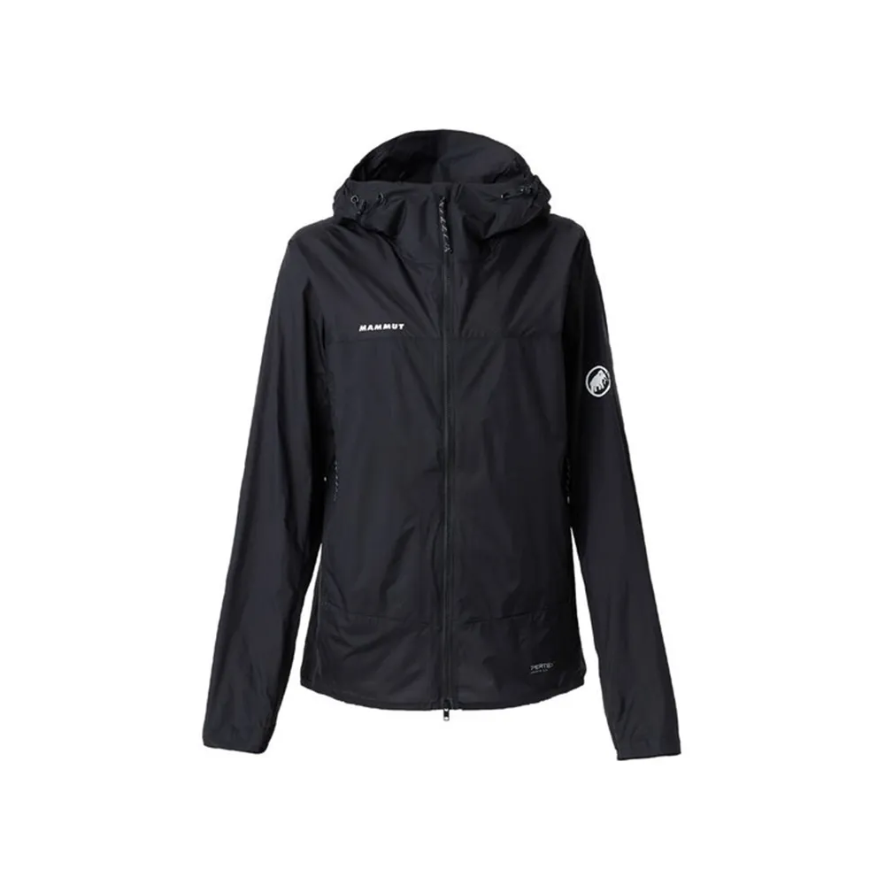 【Mammut 長毛象官方直營】Meron UL WB Hooded AF 日系超輕量透氣防風連帽外套 黑色 女款 #1012-00960