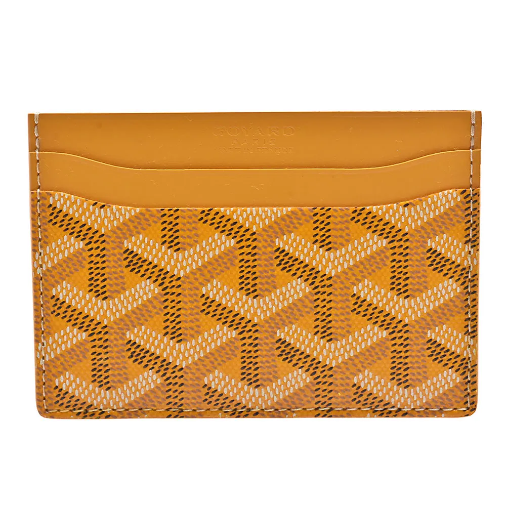 【GOYARD 高雅德】經典滿版LOGO手工帆布萬用卡夾(黃色CARDHOLDER-K48-YELLOW)