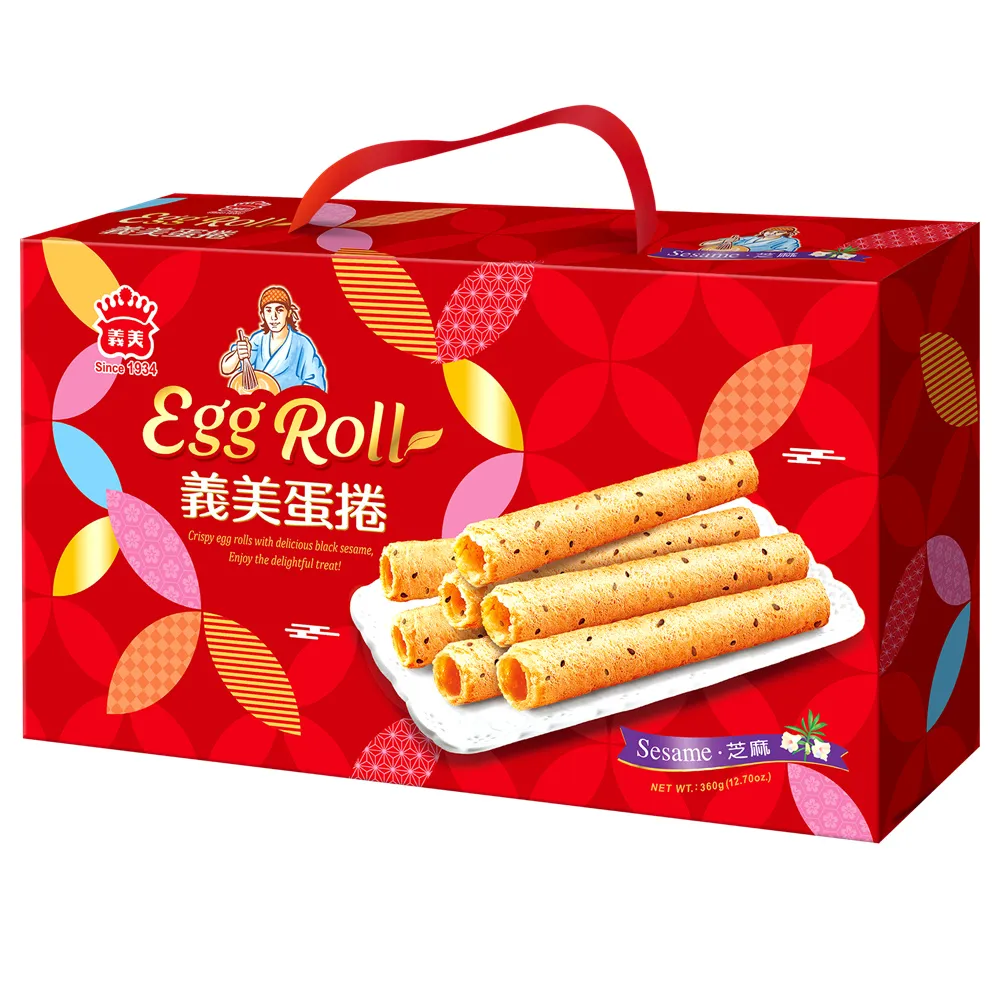 【義美】義美蛋捲禮盒-旺福款2盒組(360g/盒；過年/年節/禮盒/分享)