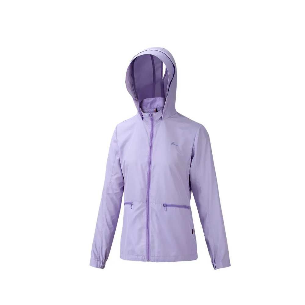 【Fit 維特】防潑連帽防曬外套-粉紫色-ZS2301-F2(女裝/連帽外套/機車外套/休閒外套)