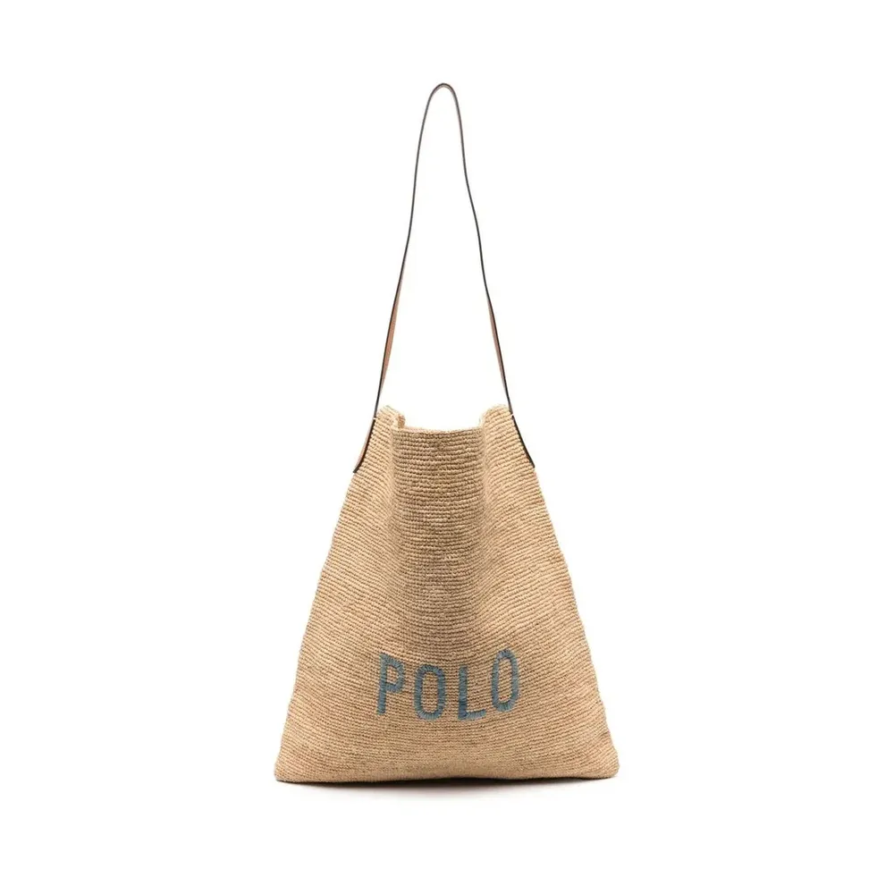 【RALPH LAUREN】雙11 托特包EXTRA large 大號 BAG 米白色女包包
