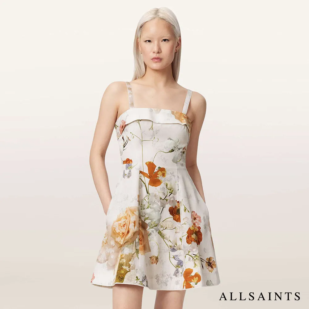 【ALLSAINTS】CHAR 花卉印花短洋裝 W004DY(合身版型)