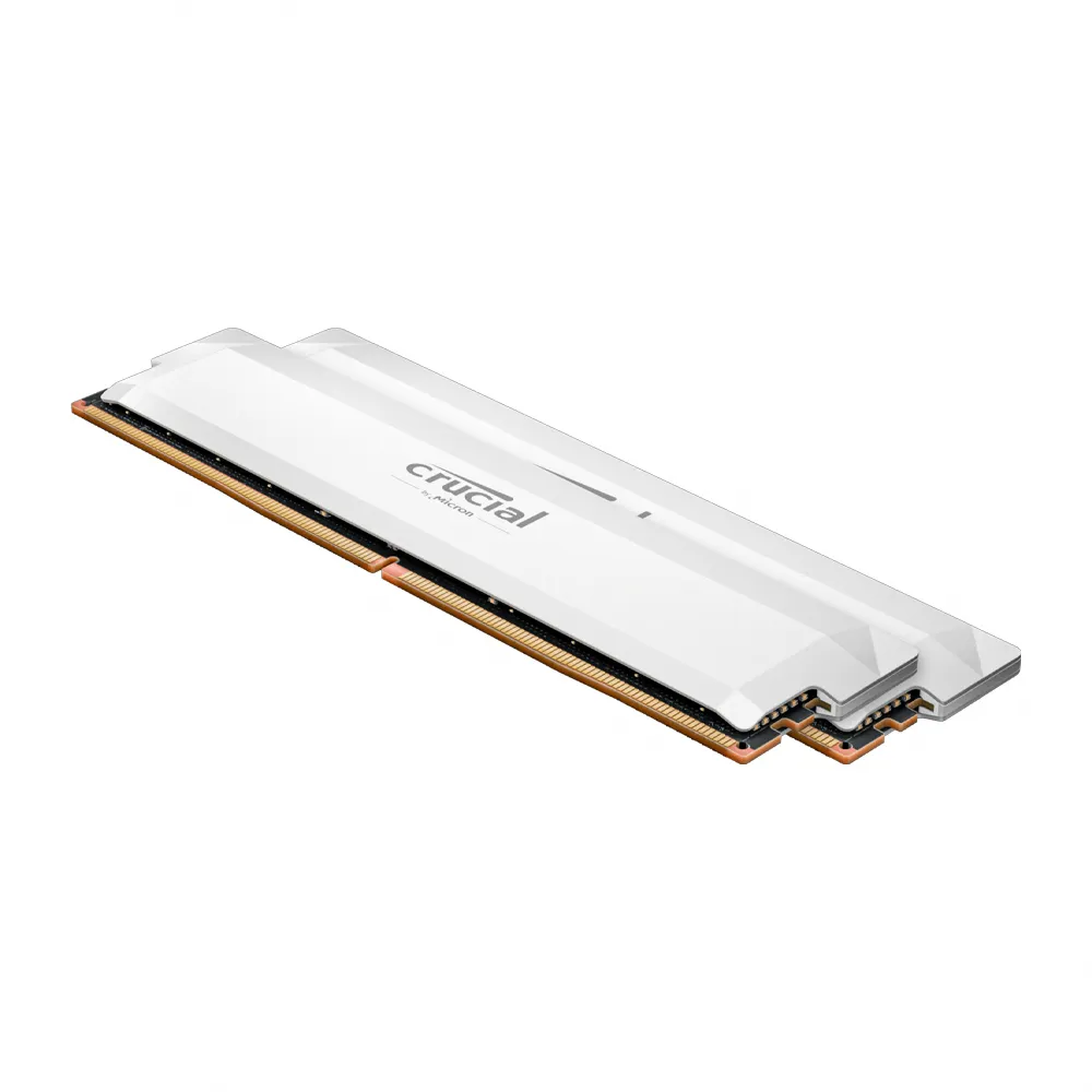 【Crucial 美光】PRO D5 6400 32G 超頻(16Gx2/雙通/白散熱片)