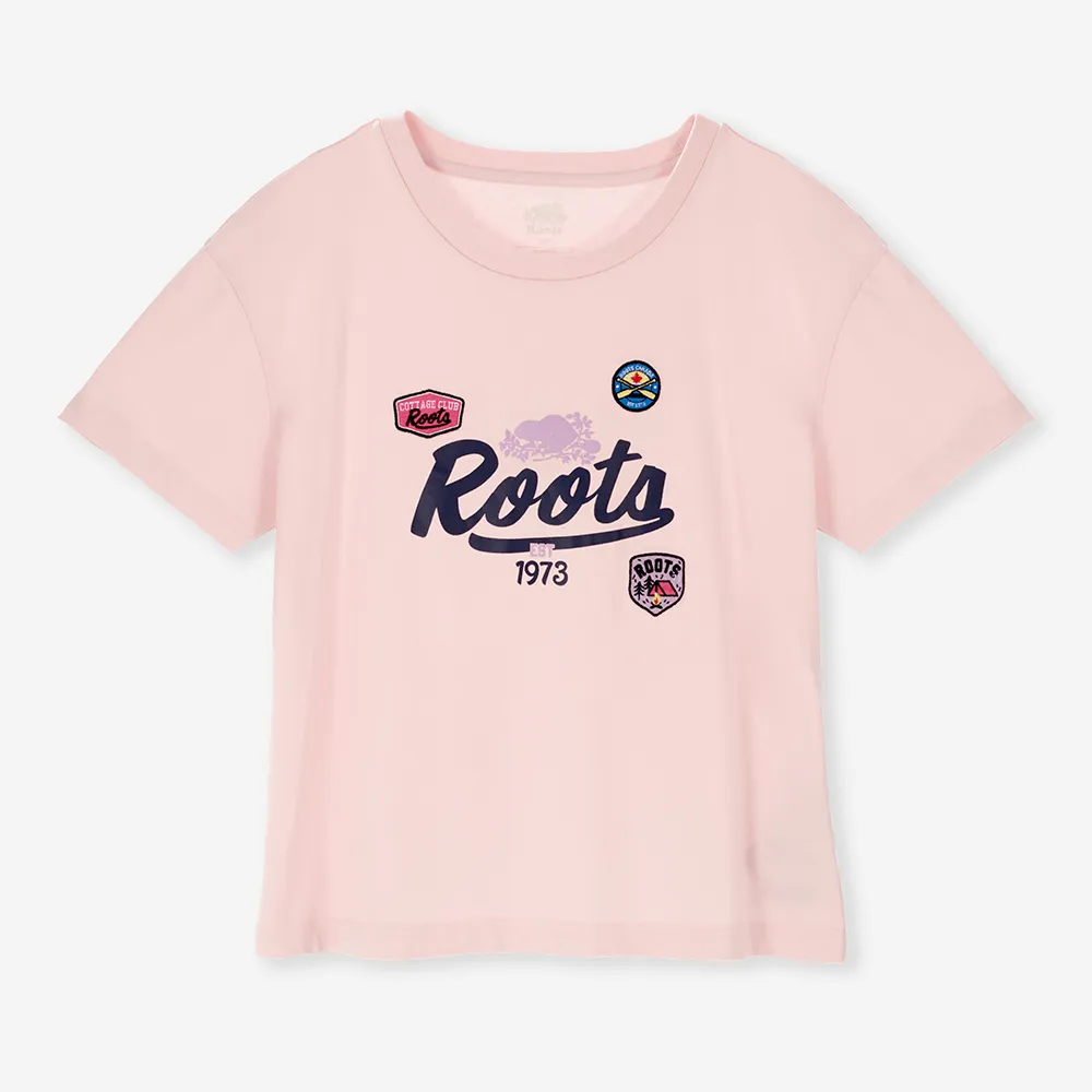 【Roots】女裝-ROOTS PATCHES 短袖上衣 (米白色)