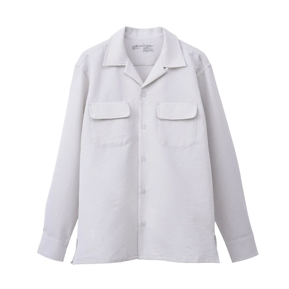 【MUJI 無印良品】男透氣彈性泡泡紗襯衫式外套(共4色)