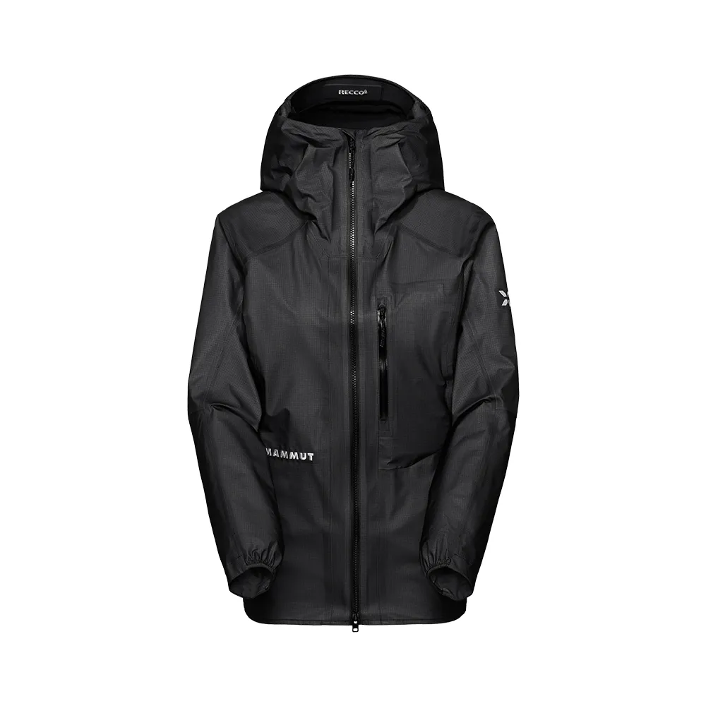 【Mammut 長毛象】Eiger Nordwand Light HS Hooded 極限艾格GTX防風防水連帽外套 黑色 女款 #1010-32510