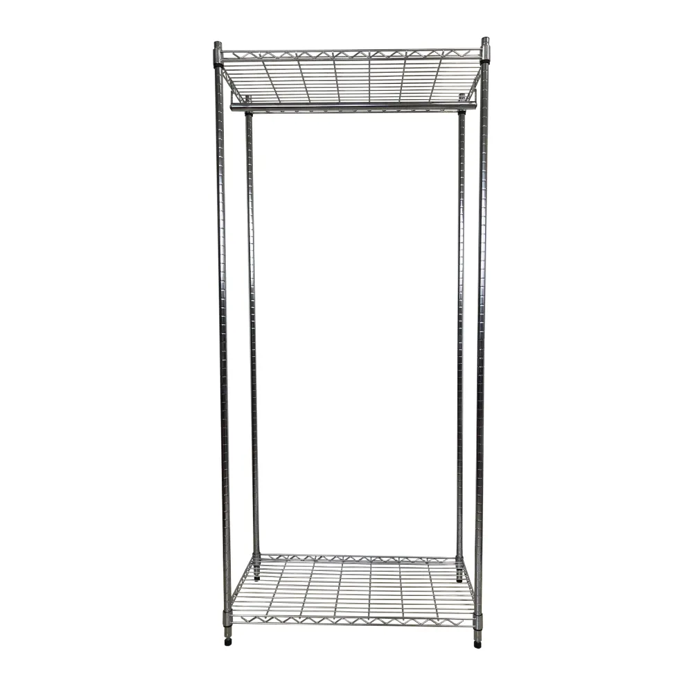 【A+Courbe】MIT耐重二層架-附衣桿 45x90x180cm(鐵力士架/鐵架/收納架/置物架/層架/架子)