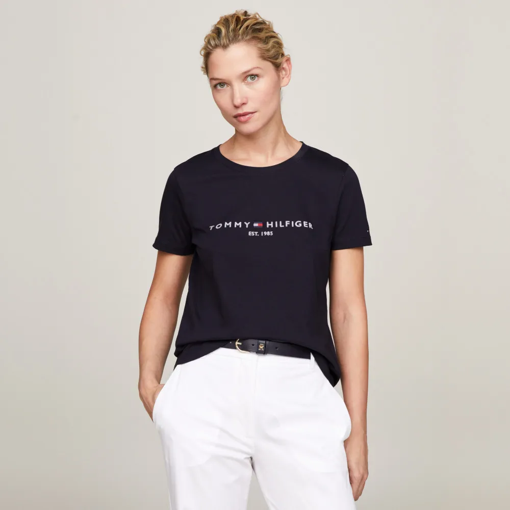 【TOMMY HILFIGER】官方旗艦館 有機棉標誌 T 恤_藍色
