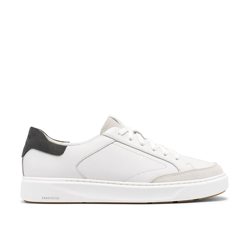 【Clarks】男鞋 Code C Tie真皮輕量異材質拼接板鞋 休閒鞋 小白鞋(白色)(CLM28043C)
